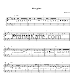 Ноты Ed Sheeran - Afterglow - предпросмотр