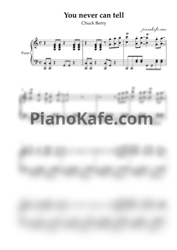 Ноты Chuck Berry - You never can tell (Версия 2) - PianoKafe.com