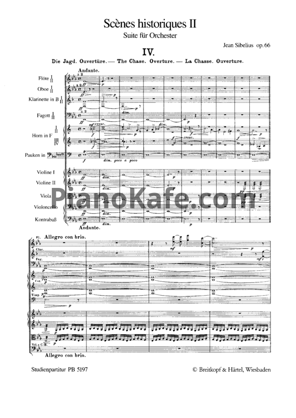 Ноты Ян Сибелиус - Сюита для оркестра "Исторические сцены II" (Op. 66, партитура) - PianoKafe.com