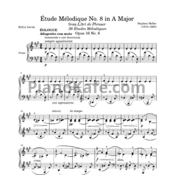 Ноты Стефан Хеллер - Мелодический этюд (Op. 16, №8) ля мажор - предпросмотр