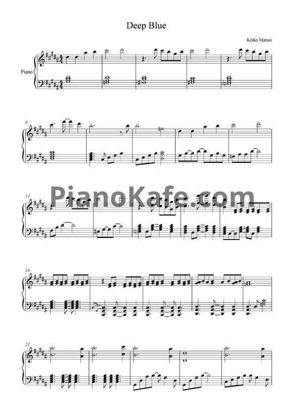 Ноты Keiko Matsui - Deep blue - PianoKafe.com