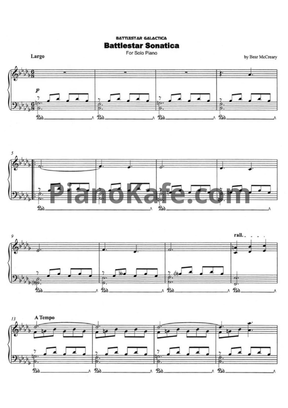 Ноты Bear McCreary - Battlestar sonatica (For solo piano) - PianoKafe.com