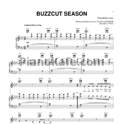 Ноты Lorde - Buzzcut season - предпросмотр