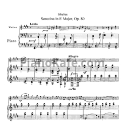 Ноты Ян Сибелиус - Сонатина для скрипки и фортепиано ми мажор (Op. 80) - предпросмотр
