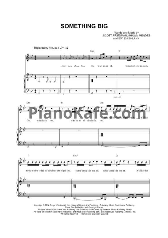 Ноты Shawn Mendes - Something big - PianoKafe.com