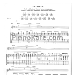 Ноты Radiohead - Optimistic - предпросмотр