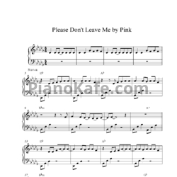 Ноты Pink - Please don't leave me - предпросмотр