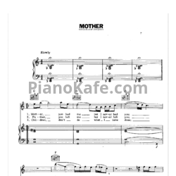 Ноты John Lennon - Mother - предпросмотр