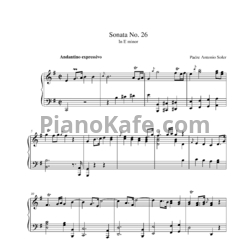Ноты Antonio Soler - Sonata No. 26 in E minor - предпросмотр