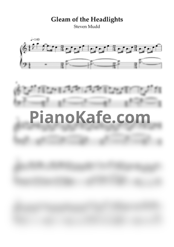 Ноты Steven Mudd - Gleam of the headlights - PianoKafe.com