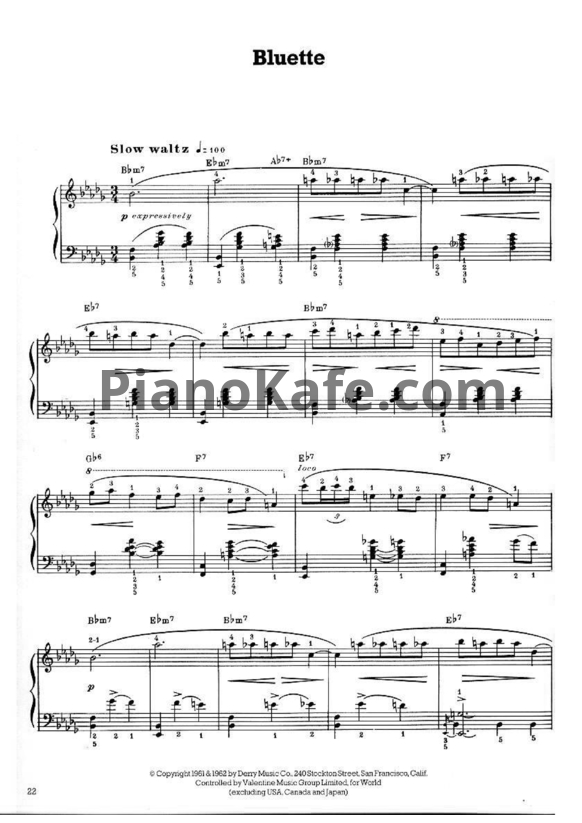 Ноты Dave Brubeck - Bluette - PianoKafe.com