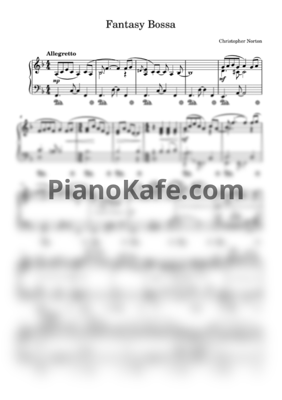 Ноты Christopher Norton - Fantasy bossa - PianoKafe.com