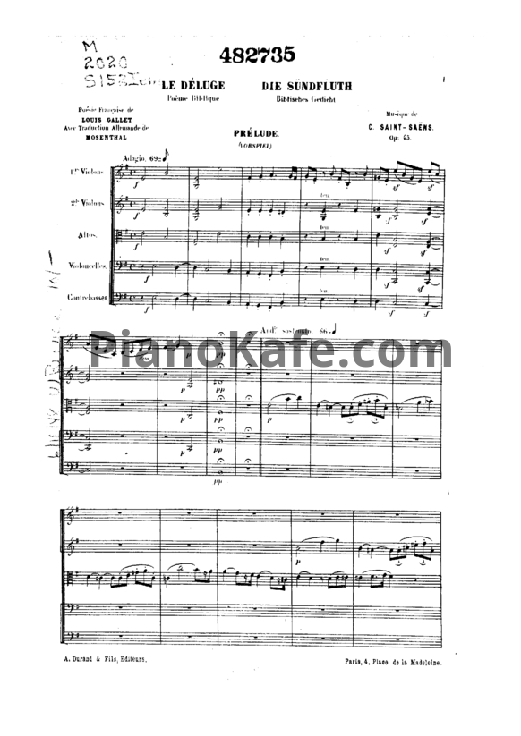Ноты Камиль Сен-Санс - Оратория "Потоп" (Op. 45) - PianoKafe.com