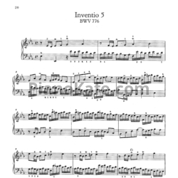 Ноты И. Бах - Инвенция №5 (BWV 776) - предпросмотр