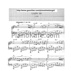 Ноты Richard Clayderman - Lady di - предпросмотр