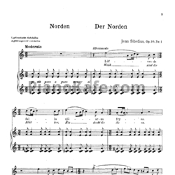 Ноты Ян Сибелиус - 6 песен для голоса и фортепиано на слова Рунеберга (Op. 90) - предпросмотр