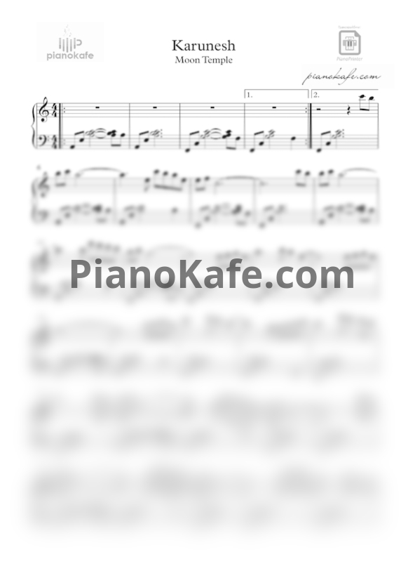 Ноты Karunesh - Moon temple - PianoKafe.com
