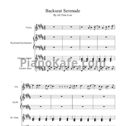 Ноты All Time Low - Backseat serenade - предпросмотр