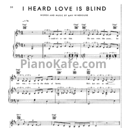 Ноты Amy Winehouse - I heard love is blind - предпросмотр