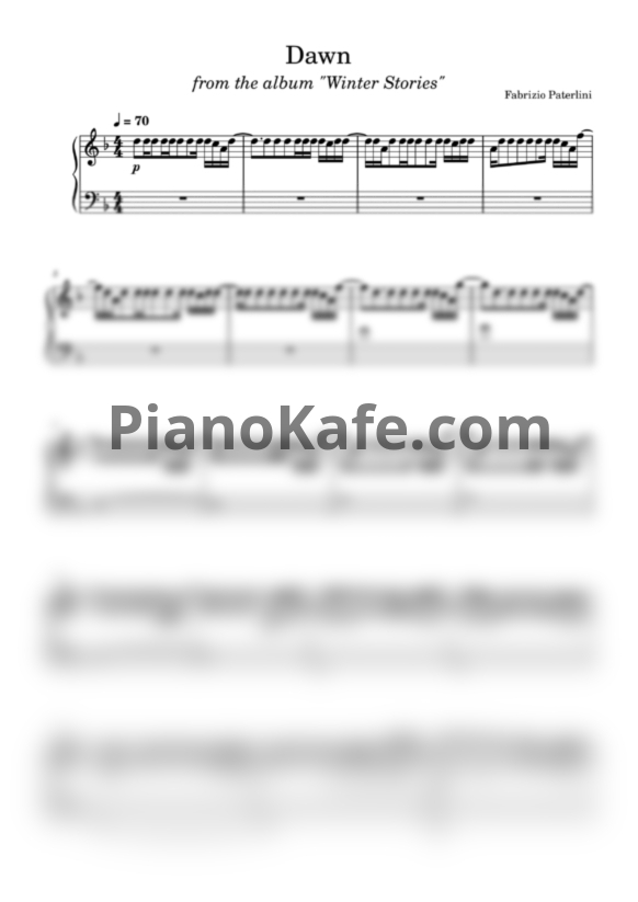 Ноты Fabrizio Paterlini - Dawn - PianoKafe.com