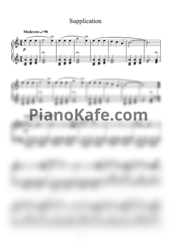 Ноты Ilya Beshevli - Supplication - PianoKafe.com