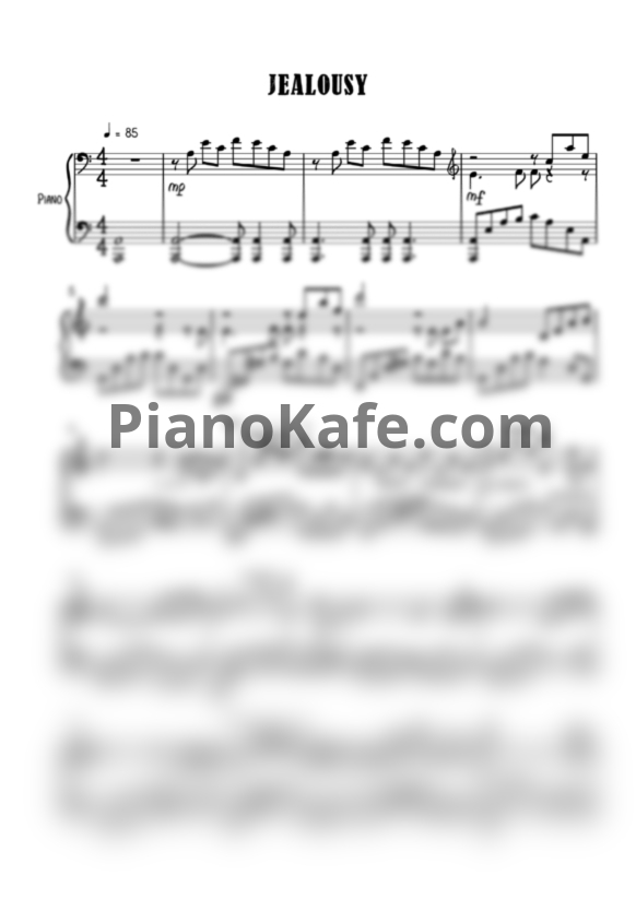 Ноты Astor Piazzolla - Jealousy - PianoKafe.com