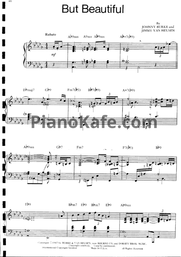 Ноты Bill Evans - But beautiful - PianoKafe.com