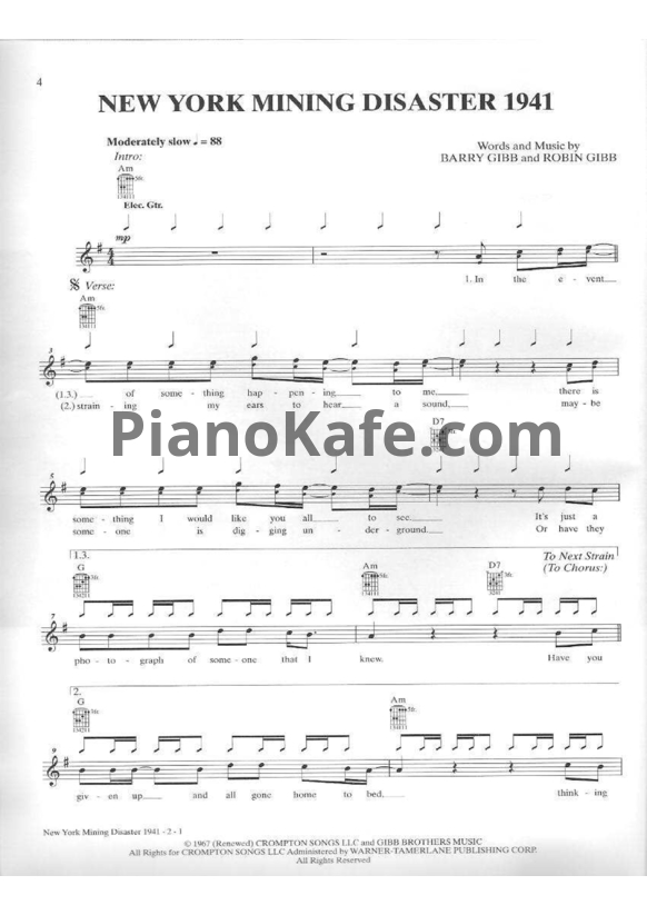 Ноты Bee Gees - Guitar songbook - PianoKafe.com