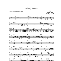 Ноты Pink - Nobody knows - предпросмотр