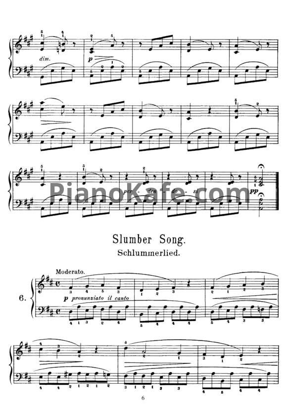 Ноты Корнелиус Гурлитт - Slumber song (Op. 101, №6) - PianoKafe.com