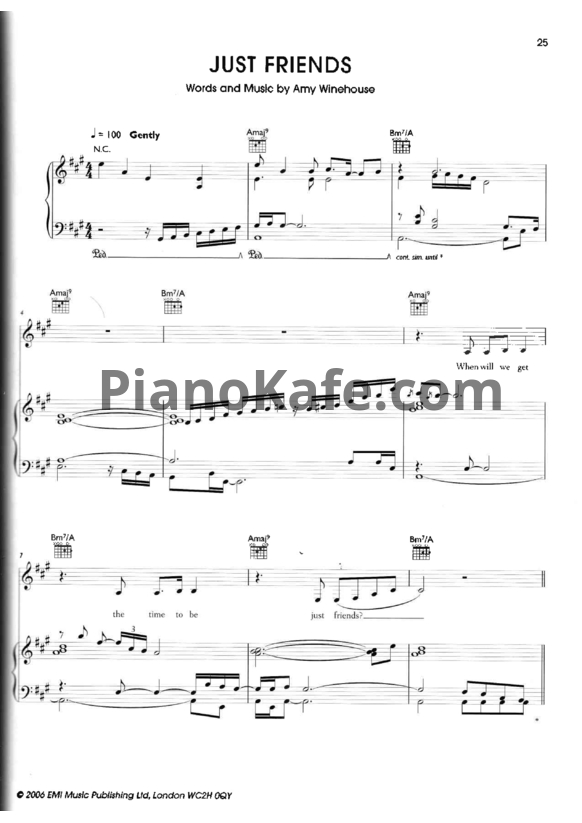 Ноты Amy Winehouse - Just friends - PianoKafe.com