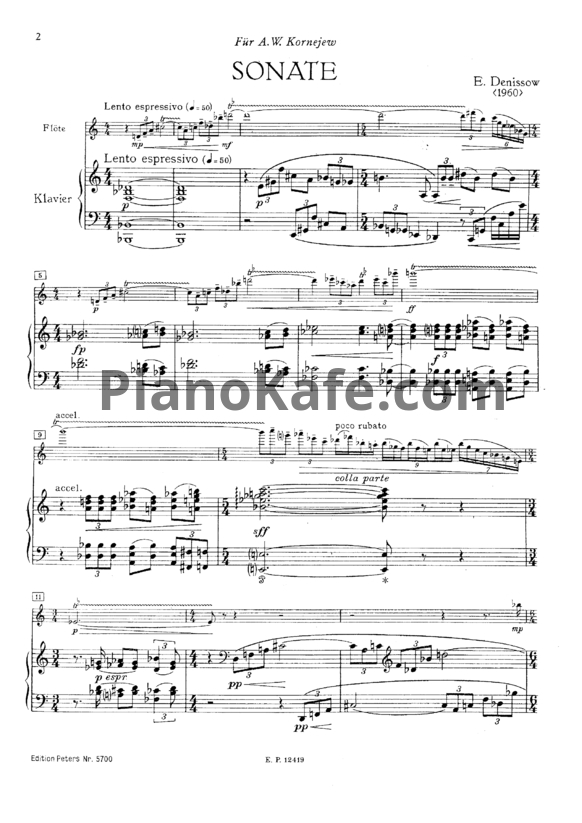 Ноты Эдисон Денисов - Соната для флейты и фортепиано - PianoKafe.com