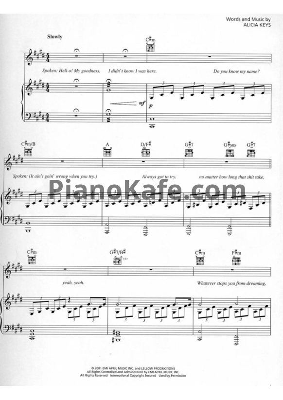 Ноты Alicia Keys - Piano and I - PianoKafe.com