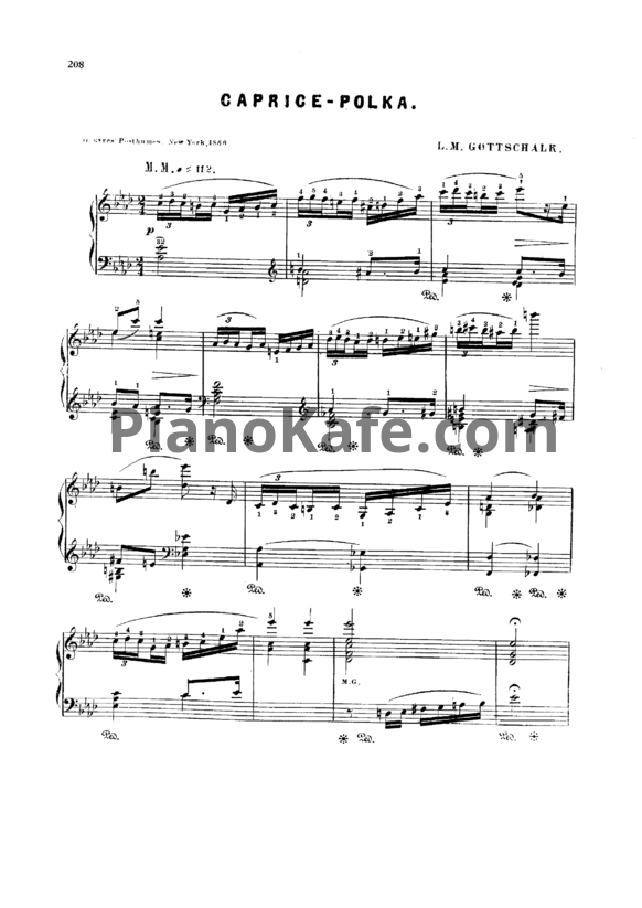 Ноты Луи Моро Готшалк - Caprice-Polka (Op. 79) - PianoKafe.com