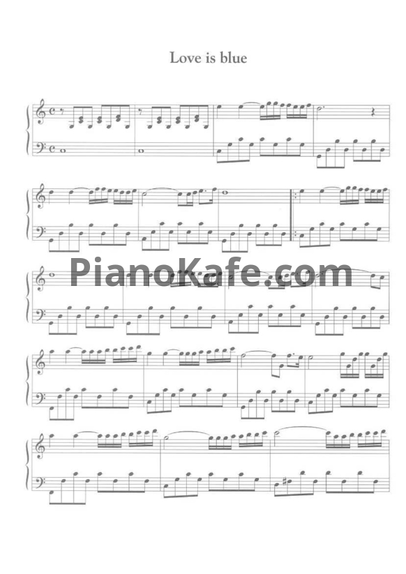 Ноты Ho Lee - Love is blue - PianoKafe.com