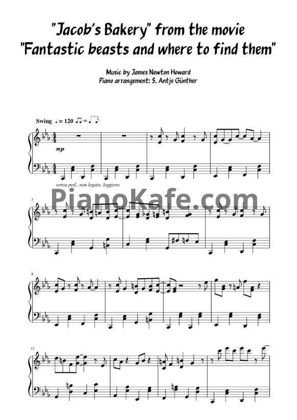 Ноты Howard James Newton - Jacob's bakery (Версия 2) - PianoKafe.com