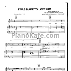 Ноты Whitney Houston - I was made to love him - предпросмотр