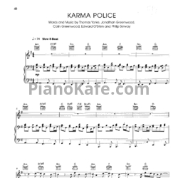 Ноты Radiohead - Karma police - предпросмотр