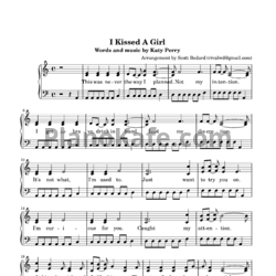 Ноты Ксения Павроз - I Kissed A Girl - предпросмотр