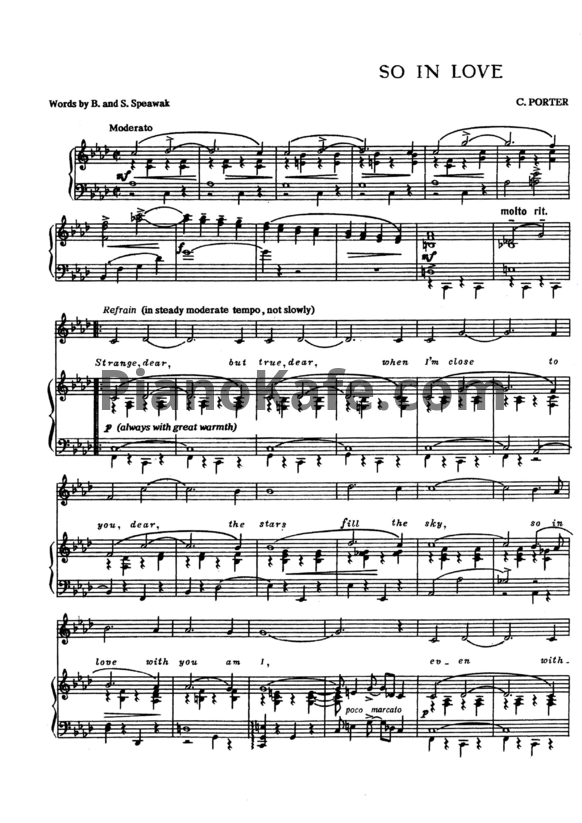 Ноты Lara Fabian feat. Mario Frangoulis - So in love - PianoKafe.com