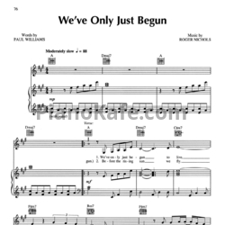 Ноты The Carpenters - We've only just begun - предпросмотр