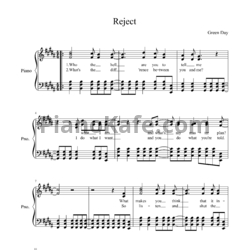 Ноты Green Day - Reject - предпросмотр