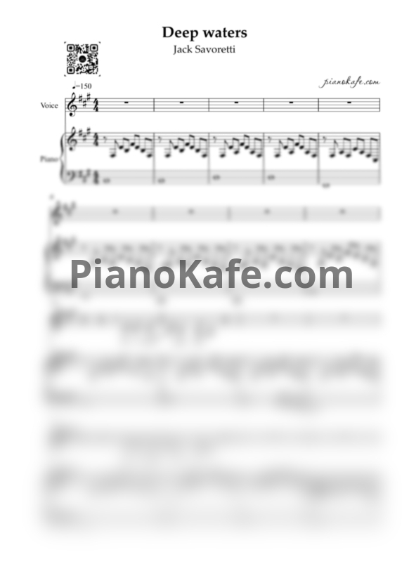 Ноты Jack Savoretti - Deep Waters - PianoKafe.com