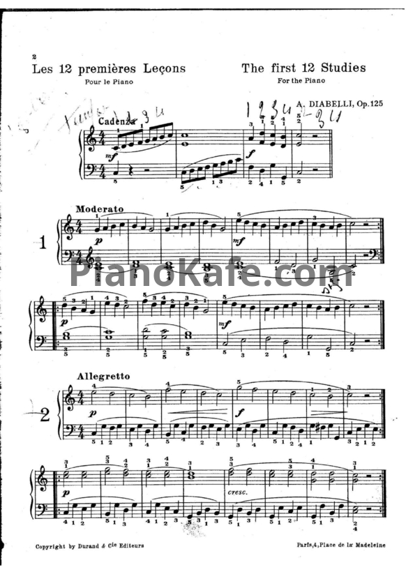 Ноты А. Диабелли - The first 12 studies (Op.125) - PianoKafe.com