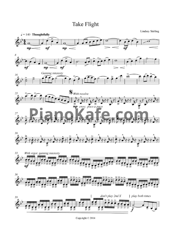 Ноты Lindsey Stirling - Take flight - PianoKafe.com