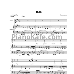 Ноты Evanescence - Hello (Версия 2) - предпросмотр