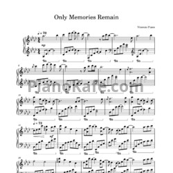 Ноты Vicenzo Piano - Only Memories Remain - предпросмотр