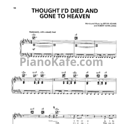 Ноты Bryan Adams - Thought I'd died and gone to heaven - предпросмотр