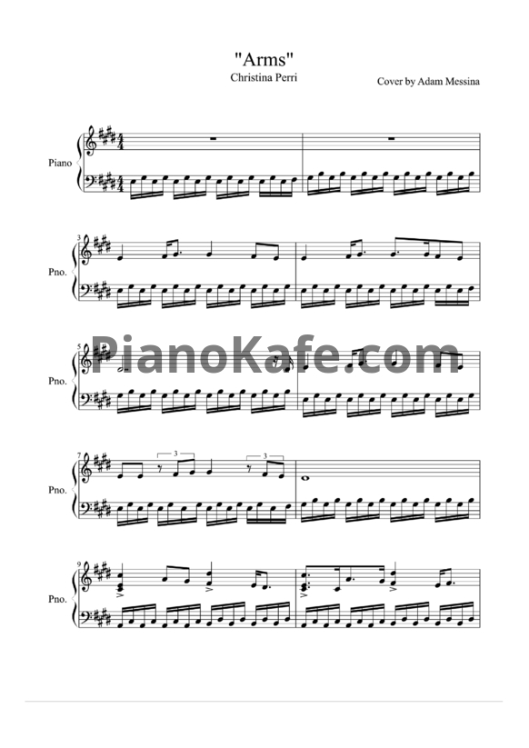 Ноты Christina Perri - Arms - PianoKafe.com