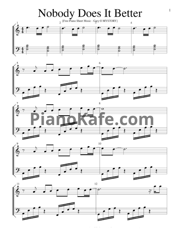 Ноты Ariana Grande - Nobody does it better - PianoKafe.com